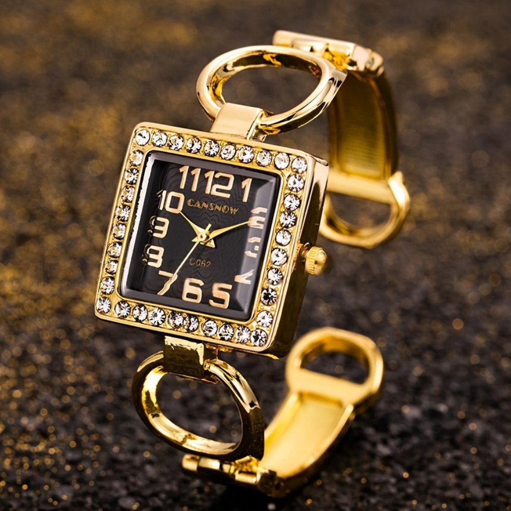 Luxury Watch Female - Luxury Fashion Rhinestone Square Dial Quartz