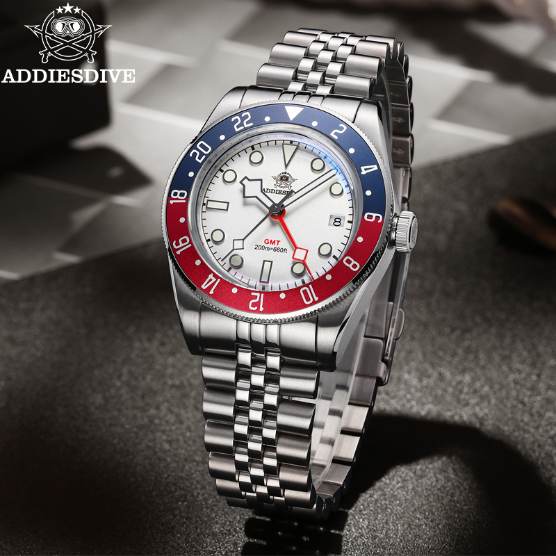 ADDIESDIVE 39mm Men's Quartz W - Gmt Dual Timezone Watch recension och pris