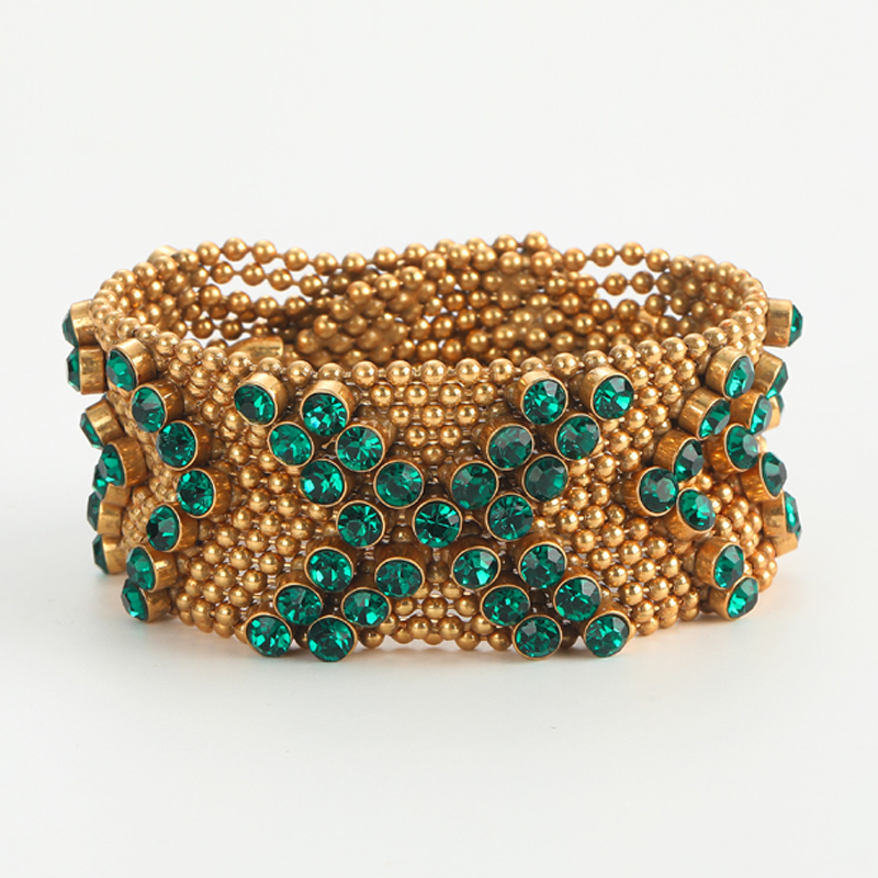 Vintage Green Rhinestone Brace - Luxury Watch In Dubai recension och pris