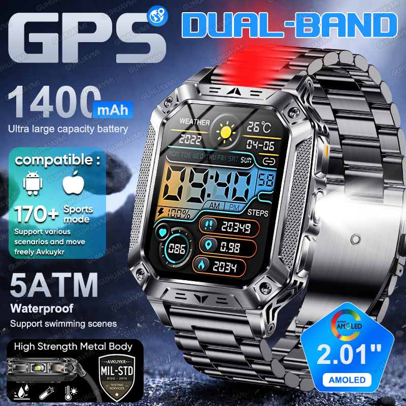 2026 Dual-band GPS Smart Watch - Gmt Dual Timezone Watch recension och pris