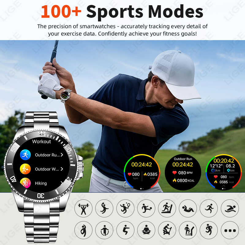 LIGE Business Smart Watch Men  - Luxury Watch Hd recension och pris