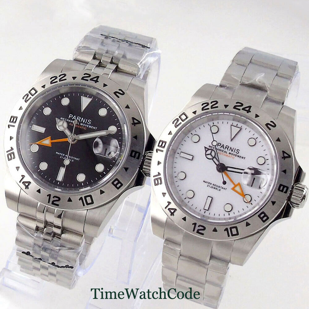 Parnis 40mm Sapphire Glass Aut - Gmt Dual Timezone Watch recension och pris