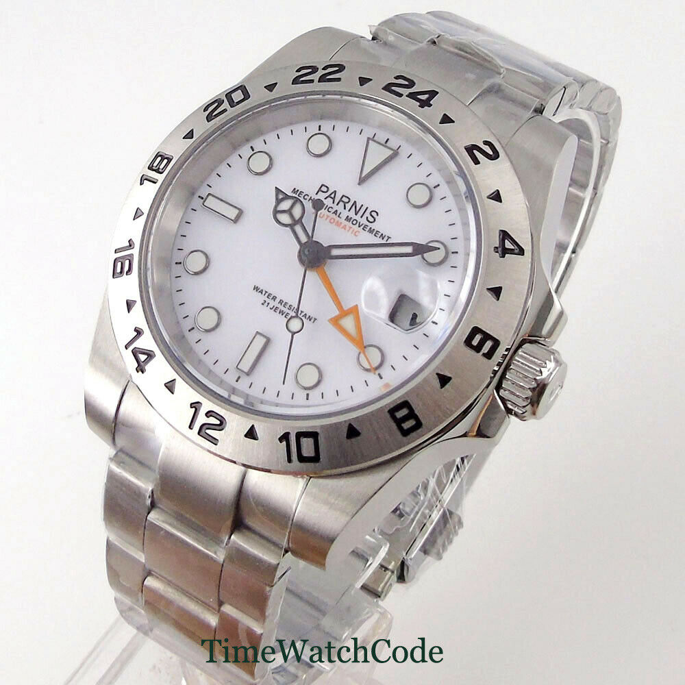 Parnis 40mm Sapphire Glass Aut - Gmt Dual Timezone Watch recension och pris