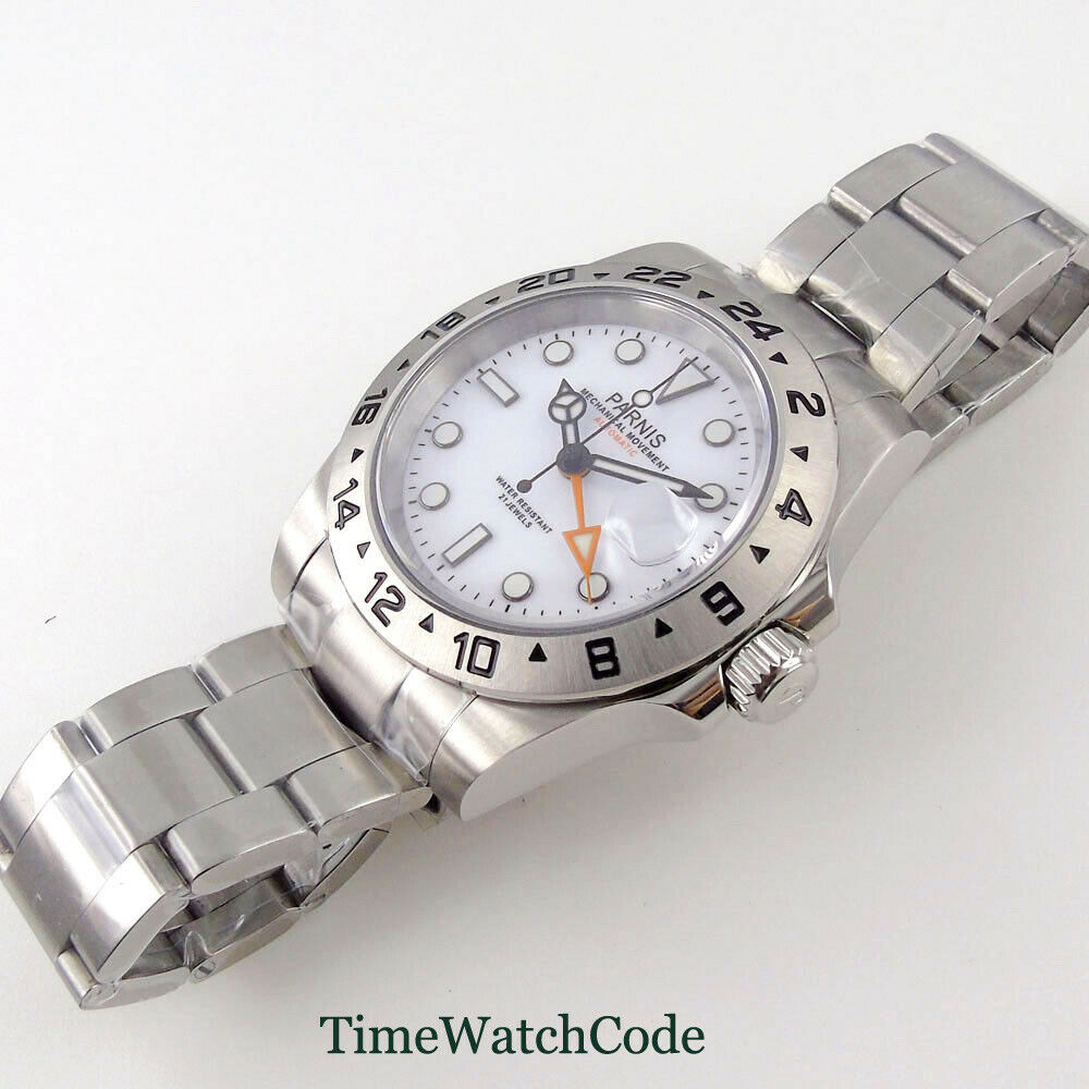 Parnis 40mm Sapphire Glass Aut - Gmt Dual Timezone Watch recension och pris