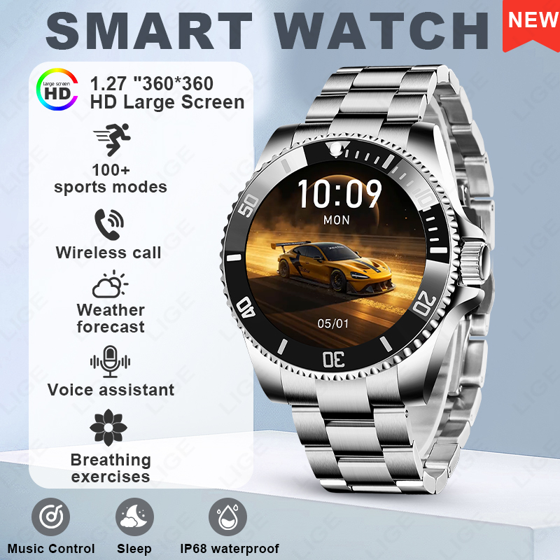 LIGE Smart Watch Luxury Steel  - Luxury Watch Hd recension och pris