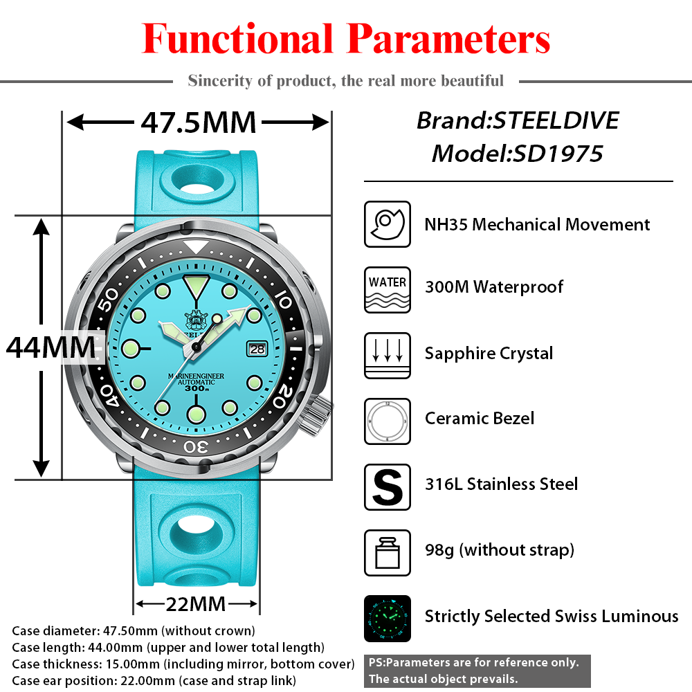 STEELDIVE SD1975 Mens Automati - Citizen Watch Tsuyosa recension och pris