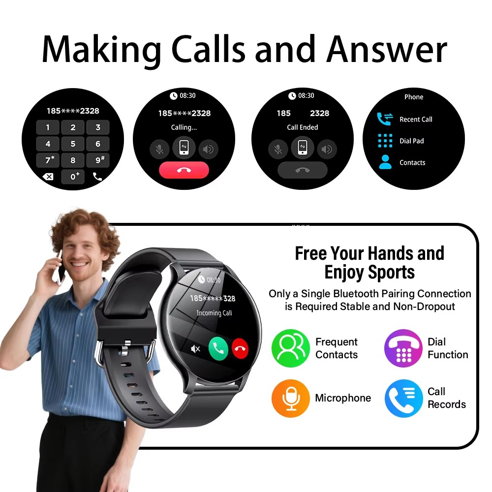 2025 New Smart Watch Heart Rat - Gmt Dual Timezone Watch recension och pris