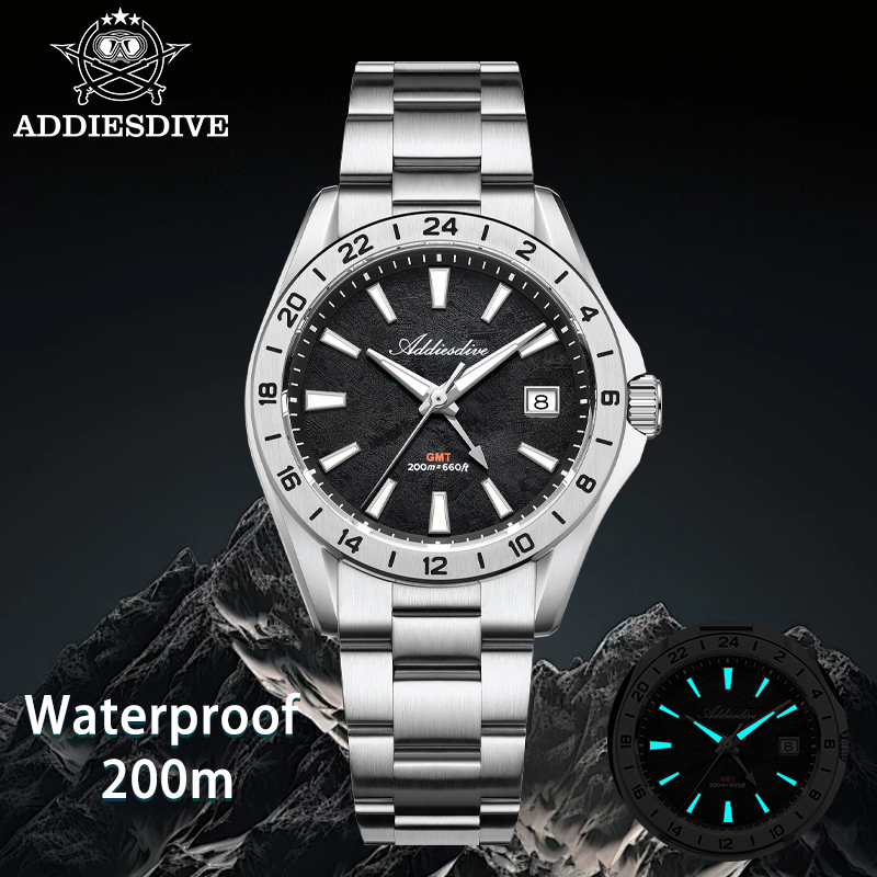 ADDIESDIVE Elegant Business Me - Gmt Dual Timezone Watch recension och pris