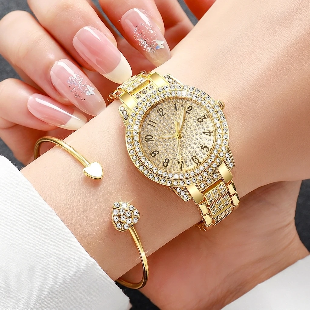 6PCS Fashion Rhinestone Women  - Luxury Watch Female recension och pris