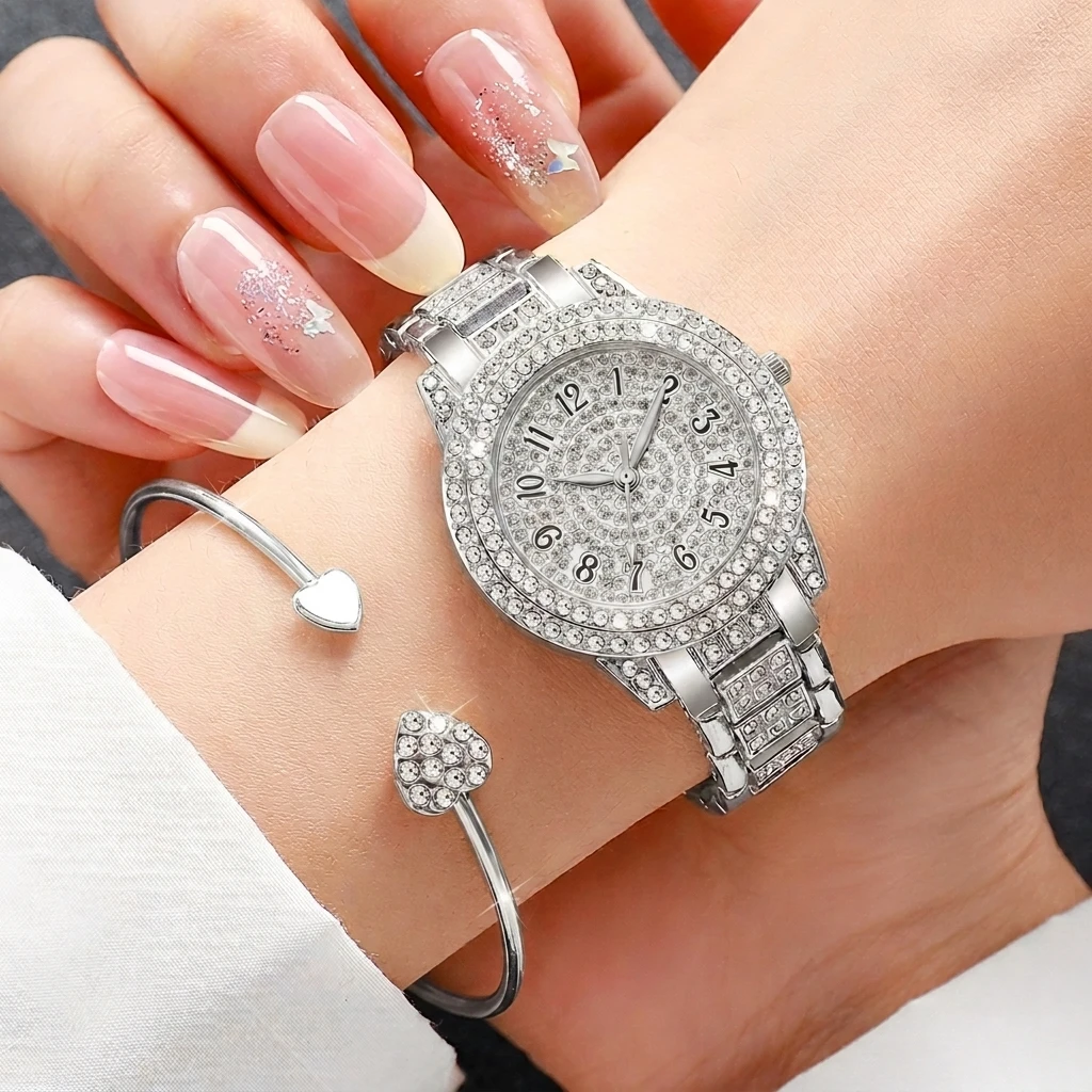 6PCS Fashion Rhinestone Women  - Luxury Watch Female recension och pris