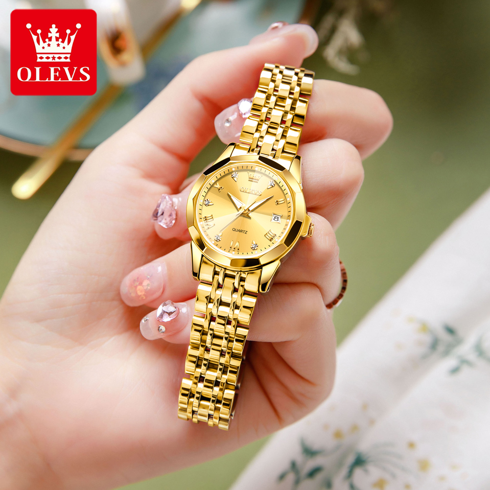 OLEVS Fashion Golden Watch for - Luxury Watch Female recension och pris