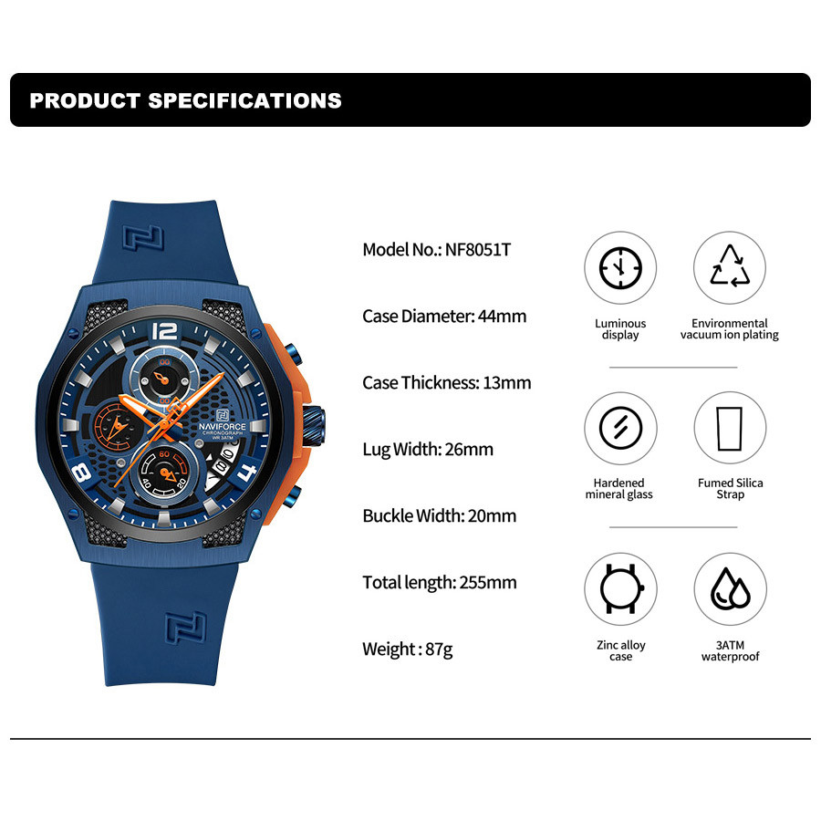 Naviforce NF8051L High Quality - Field Watch Military recension och pris